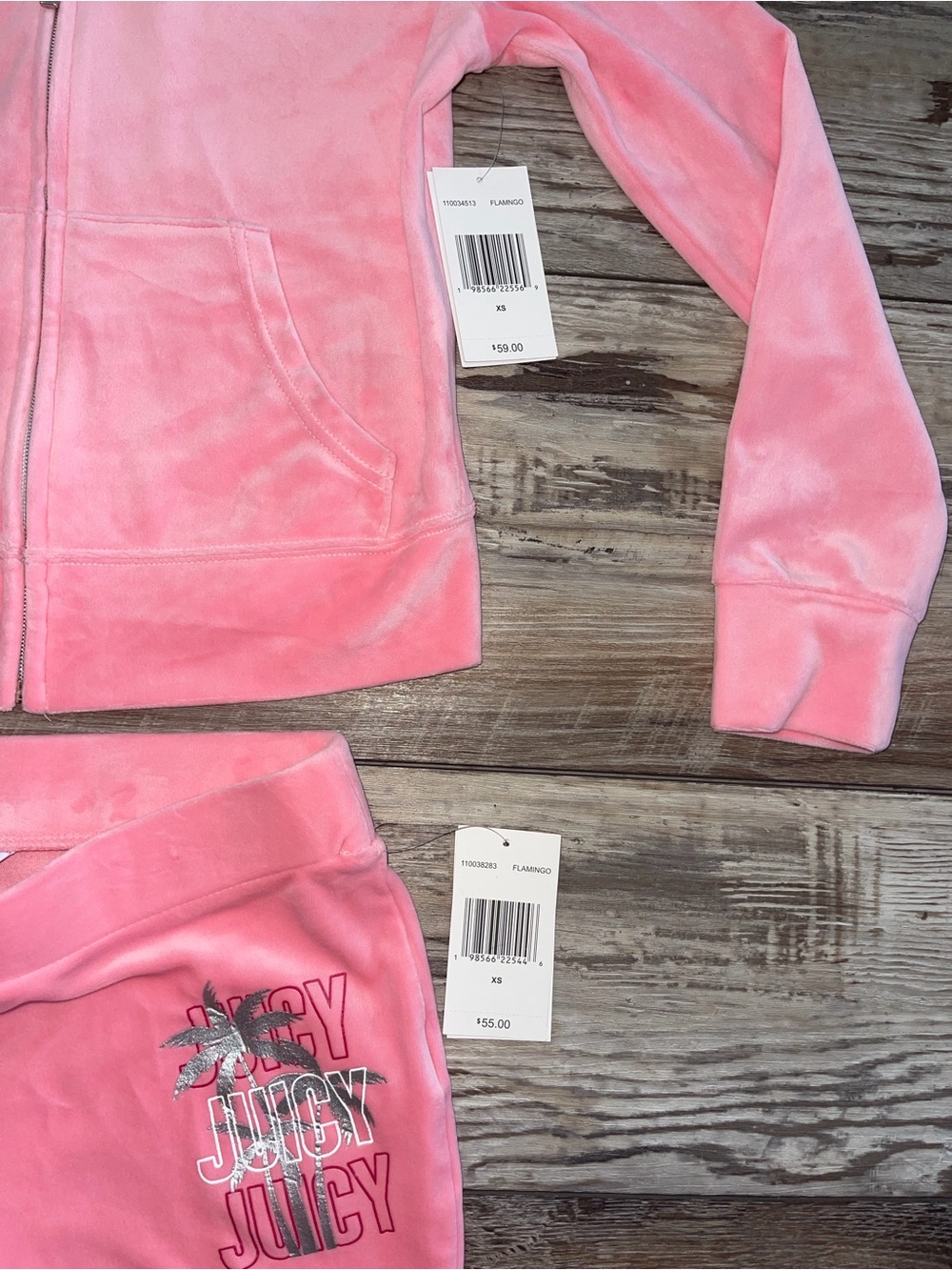 Juicy Couture Flamingo Track Suit Tracksuit Velour Set Women X-small - Picture 7 of 10